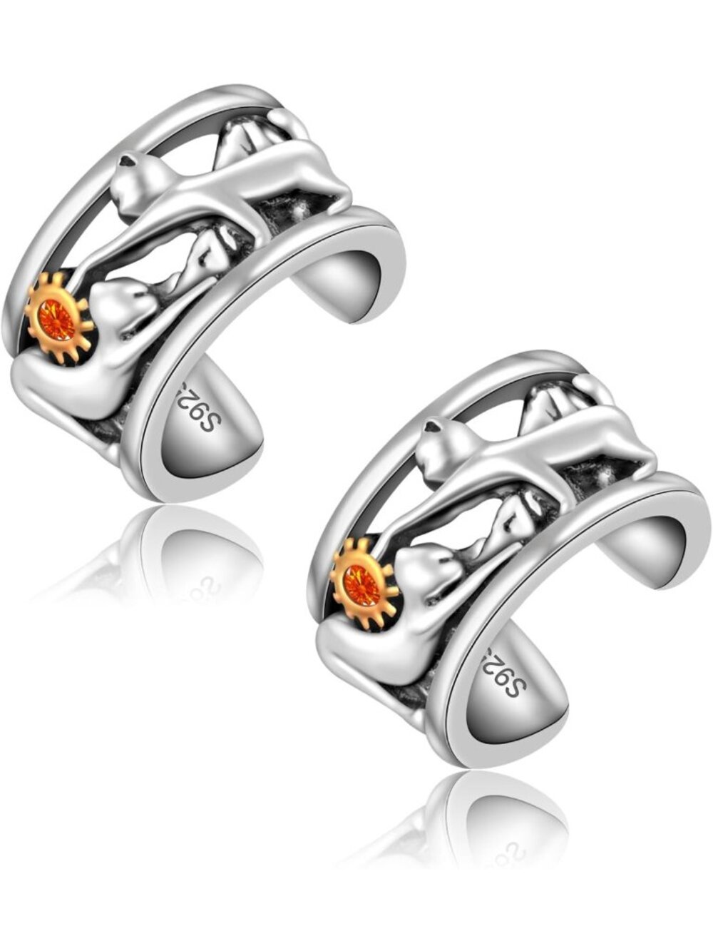 Chic 925 Sterling Silver Non-Piercing Ear Cuffs for Women, Adjustable Clip-On